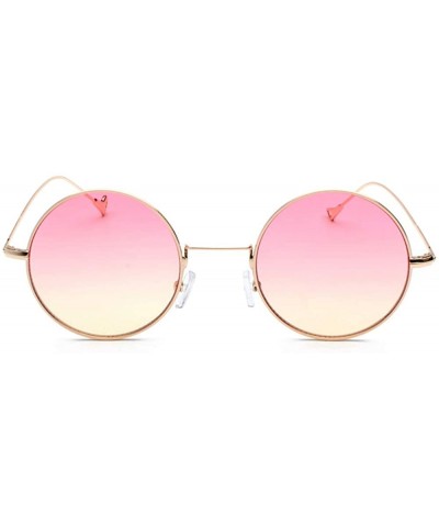 Round Design of Street Photo Glasses with Round Frame Individual Legs - 0017 golden Frame + Pink Yellow Lenses C4 - CH18OT6Y5...