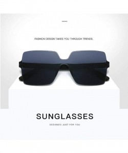 Rimless Heart Shaped Rimless Sunglasses Transparent Candy Color Frameless Resin Lens Glasses for Men and Women - Orange - CQ1...