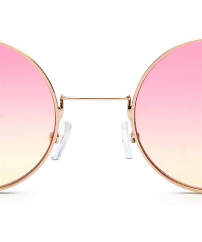 Round Design of Street Photo Glasses with Round Frame Individual Legs - 0017 golden Frame + Pink Yellow Lenses C4 - CH18OT6Y5...