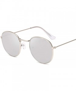 Round Classic Small Frame Round Sunglasses Women/Men Alloy Mirror Sun Glasses Vintage Modis Oculos - Silver Mercury - CO1984Z...