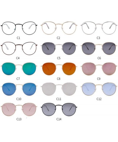 Round Classic Small Frame Round Sunglasses Women/Men Alloy Mirror Sun Glasses Vintage Modis Oculos - Silver Mercury - CO1984Z...