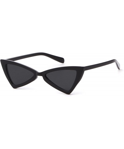 Cat Eye Cat eye Sunglasses for Women Men High Pointed Triangle Glasses - Black - CP188TOR6DH $9.20