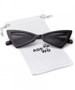 Cat Eye Cat eye Sunglasses for Women Men High Pointed Triangle Glasses - Black - CP188TOR6DH $9.20
