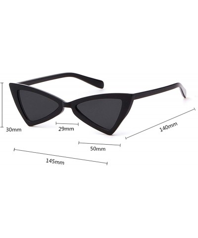 Cat Eye Cat eye Sunglasses for Women Men High Pointed Triangle Glasses - Black - CP188TOR6DH $9.20
