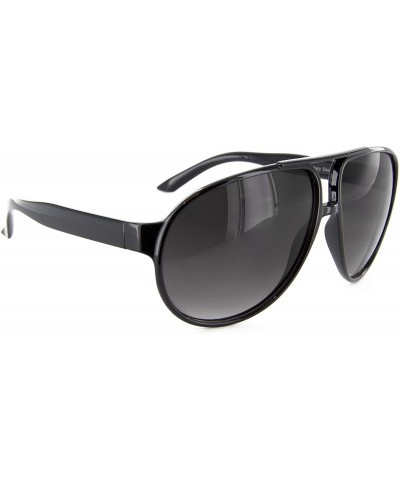 Sport Aviator Sunglasses Pilot Retro Turbo Sport Frame for Men Women (black - uv400) - CO118RQ9BBZ $19.33