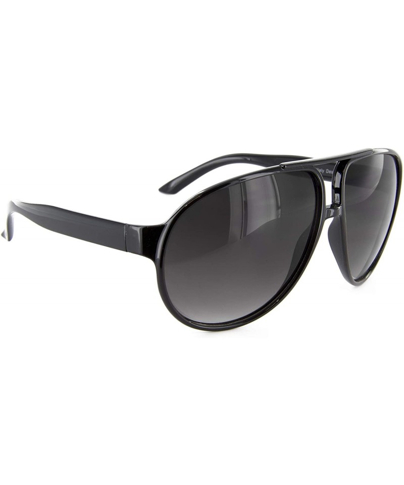 Sport Aviator Sunglasses Pilot Retro Turbo Sport Frame for Men Women (black - uv400) - CO118RQ9BBZ $11.27