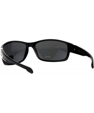 Oval Xloop Sunglasses Mens Oval Rectangular Wrap Around Frame UV 400 - Black (Black) - CG18H8HU2HR $8.60