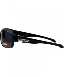 Oval Xloop Sunglasses Mens Oval Rectangular Wrap Around Frame UV 400 - Black (Black) - CG18H8HU2HR $8.60