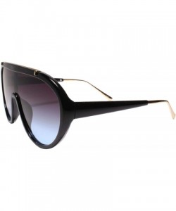 Oversized Oversized Modern Retro Shield Luxury Designer Fashion Sunglasses - Blue - CG195D60O7A $26.09