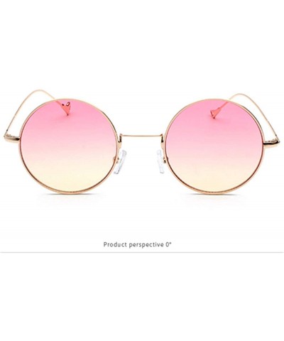 Round Design of Street Photo Glasses with Round Frame Individual Legs - 0017 golden Frame + Pink Yellow Lenses C4 - CH18OT6Y5...