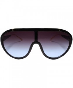 Oversized Oversized Modern Retro Shield Luxury Designer Fashion Sunglasses - Blue - CG195D60O7A $26.09