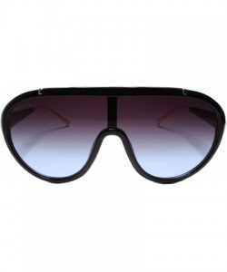 Oversized Oversized Modern Retro Shield Luxury Designer Fashion Sunglasses - Blue - CG195D60O7A $15.09