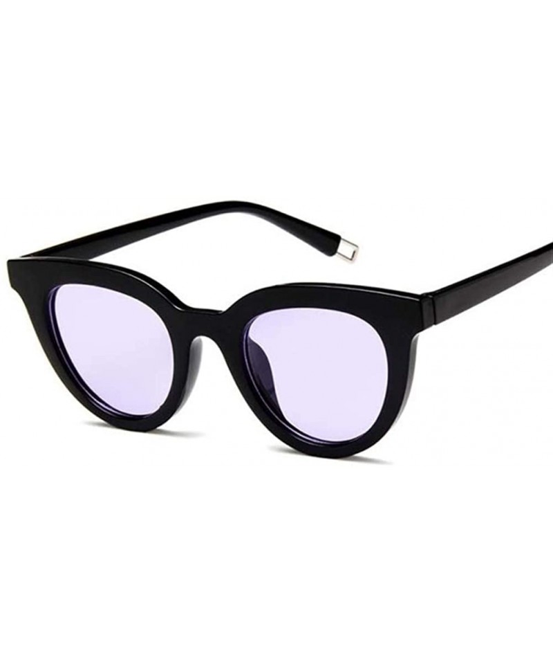 Cat Eye Cat Eye Sunglasses Women Lady Sun Glasses For Female Vintage Shades Eyewear - Black Purple - CH198XWEOYQ $12.83