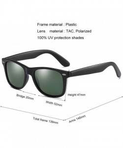 Wayfarer Vintage Retro HD Polarized Classic Sunglasses Tac Lens - Matte Black Frame-dark Green Lens - CC18LL8X439 $10.50