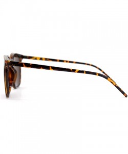 Rectangular Womens Boyfriend Style Thin Horn Rim Keyhole Sunglasses - Tortoise Brown - C318U0K8CGL $8.06