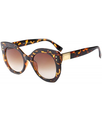 Goggle Women Round Sunglasses-Classic Black Large Frame Outdoor Glasses UV400 - C2 - CJ18D4IDGXD $20.30