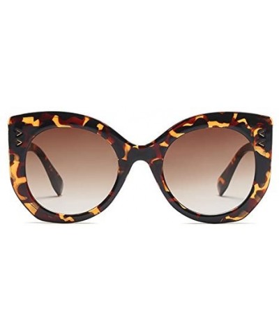 Goggle Women Round Sunglasses-Classic Black Large Frame Outdoor Glasses UV400 - C2 - CJ18D4IDGXD $10.28