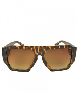 Oversized Vintage Retro Eyewear Applewood Shield Fashion Sunglasses - Brown Leopard - CY11I0I44T9 $11.23