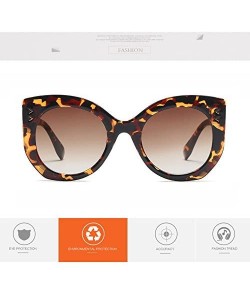 Goggle Women Round Sunglasses-Classic Black Large Frame Outdoor Glasses UV400 - C2 - CJ18D4IDGXD $10.28