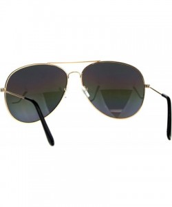Oversized Mens Color Mirror Metal Rim Oversize Officer Sunglasses - Rainbow - CE180AO3HR7 $8.34