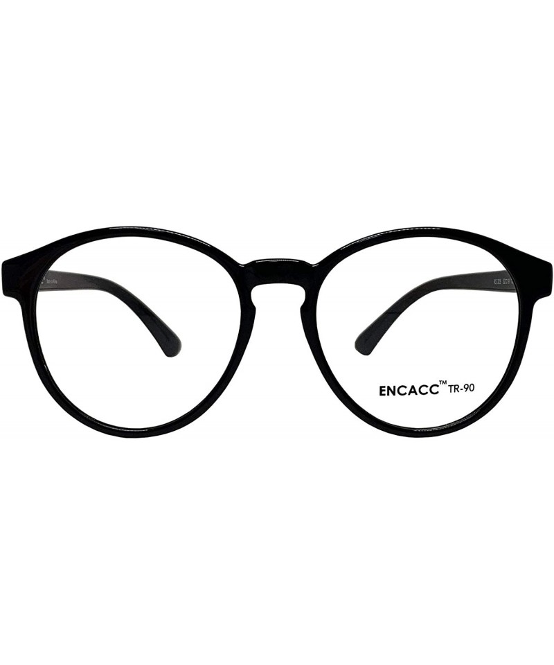 Wayfarer Oversized Big Round Horn Rimmed Eye Glasses Clear Lens Oval Frame Non Prescription - Black 325 - CD199IE8UG8 $10.20