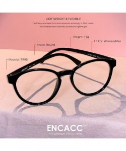 Wayfarer Oversized Big Round Horn Rimmed Eye Glasses Clear Lens Oval Frame Non Prescription - Black 325 - CD199IE8UG8 $10.20