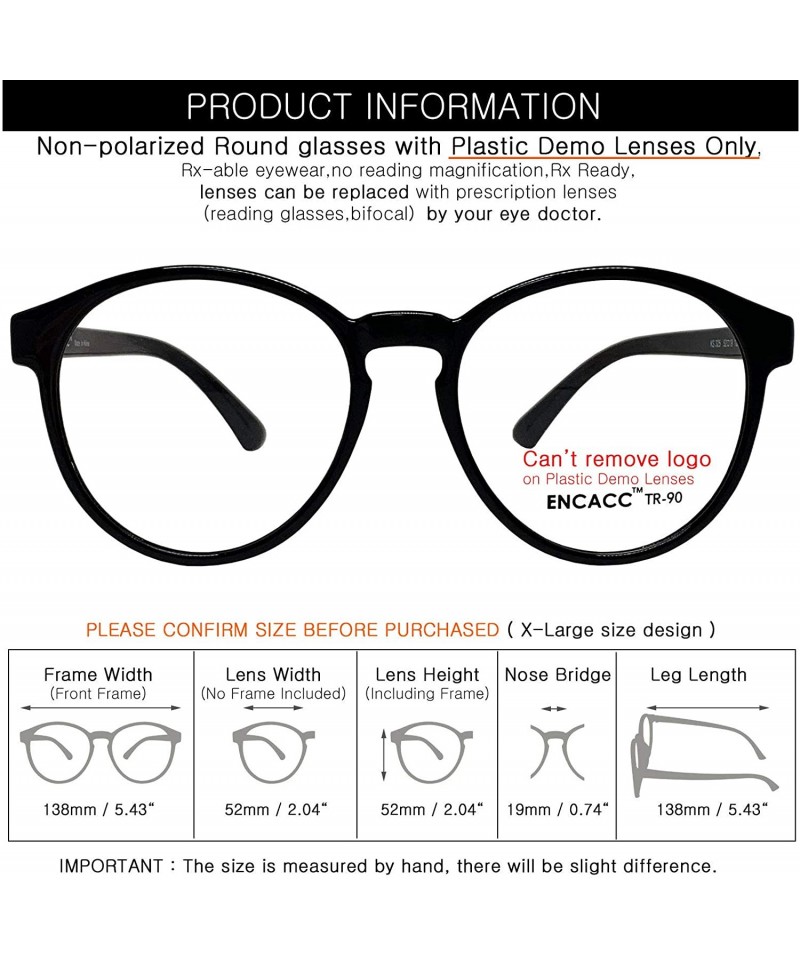 Oversized Big Round Horn Rimmed Eye Glasses Clear Lens Oval Frame Non Prescription Black 325 CD199IE8UG8