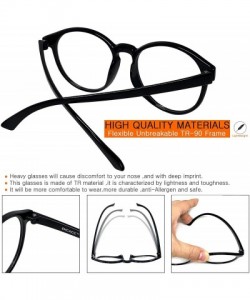 Wayfarer Oversized Big Round Horn Rimmed Eye Glasses Clear Lens Oval Frame Non Prescription - Black 325 - CD199IE8UG8 $10.20