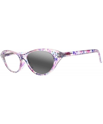 Cat Eye New Women Luxury Rhinestone Cat Eye Transition Photochromic Reading Glasses - Purple - CZ18HU23NTH $39.94