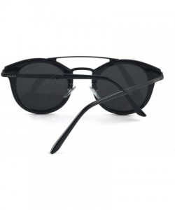 Rectangular Vintage Polarized Sunglasses Round UV Protection for Men Women - Black - CX18W7QH0DW $18.99