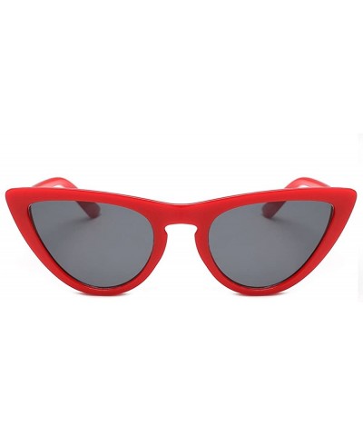 Round Glasses- Women Film Lens Cateye Frame Shades Acetate Frame UV Sunglasses - 8138e - CP18RS6OSRH $8.97