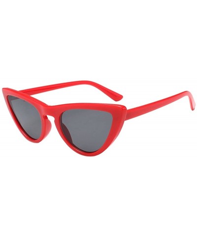 Round Glasses- Women Film Lens Cateye Frame Shades Acetate Frame UV Sunglasses - 8138e - CP18RS6OSRH $8.97