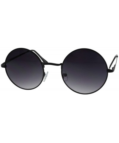 Round Presley - Round Metal Fashion Sunglasses with Microfiber Pouch - Black / Smoke - C418GGC0W0W $27.64