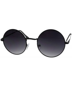 Round Presley - Round Metal Fashion Sunglasses with Microfiber Pouch - Black / Smoke - C418GGC0W0W $13.05