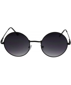 Round Presley - Round Metal Fashion Sunglasses with Microfiber Pouch - Black / Smoke - C418GGC0W0W $13.05