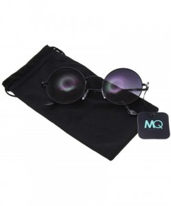 Round Presley - Round Metal Fashion Sunglasses with Microfiber Pouch - Black / Smoke - C418GGC0W0W $13.05