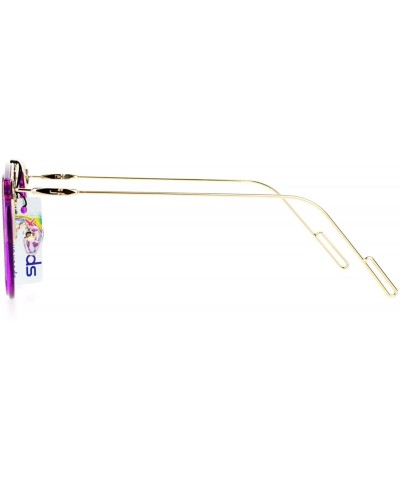 Wayfarer Womens Designer Fashion Sunglasses Flat Top Bar Flat Mirror Lens Frame - Purple Gold - CK1882YSLDO $10.24