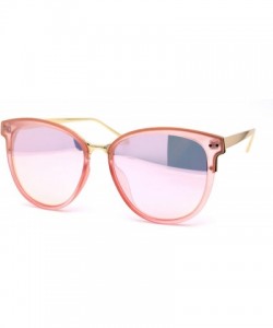 Oversized Womens Oversize Round Horn Rim Chic Fashion Sunglasses - Pink Pink Mirror - CR192WXUS3K $13.43