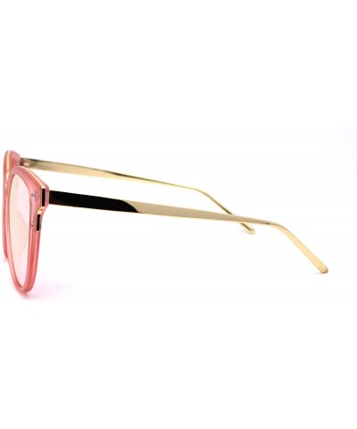 Oversized Womens Oversize Round Horn Rim Chic Fashion Sunglasses - Pink Pink Mirror - CR192WXUS3K $13.43