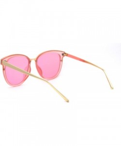 Oversized Womens Oversize Round Horn Rim Chic Fashion Sunglasses - Pink Pink Mirror - CR192WXUS3K $13.43