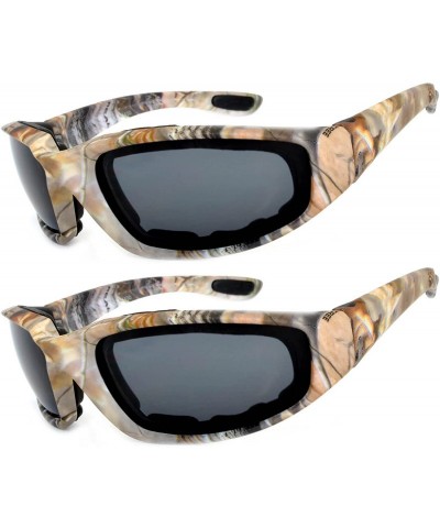 Goggle Motorcycle Polarized Padded Foam Glasses Smoke Lens Black Camo Frame - Mp_polarized_2p_camo2 - CD185DN54NR $21.77