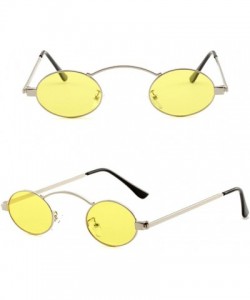 Oval Vintage Sunglasses Slender Lenses - Yellow - CX190OQ8M0U $9.62