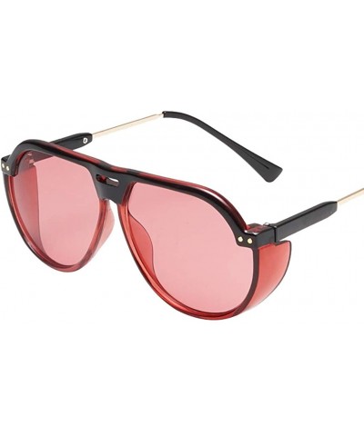 Oversized Women Men Vintage Eye Sunglasses Retro Eyewear Fashion Radiation Protection Unisex Sunglasses - Red - CP18SUCYDC3 $...