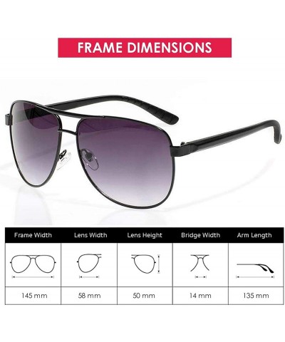 Aviator Square Aviator Unisex Sunglasses with Gradient UV400 Lenses for Men & Women Perfect for Home- Travel & Outdoors - CM1...