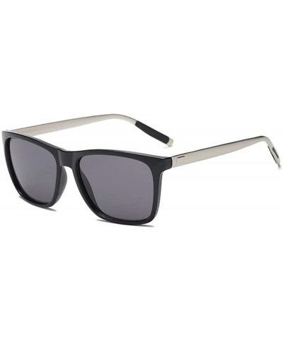 Square New Men Women Fashion Casual Square Shape Sunglasses UV Protected Chic Eyewear Unisex Sunglasses - Black Gray - CD1952...