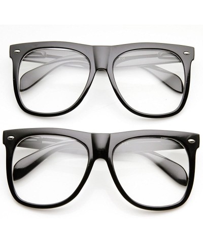 Oversized Large Bold Oversized Modified Clear Lens Horn Rimmed Sunglasses (2-Pack) - CW11EWAC54J $31.75
