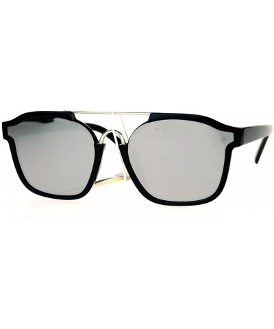 Square Super Hip Flat Mirror Lens Sunglasses Retro Unisex Fashion Shades - Tortoise - CI12B7G3GSP $10.21