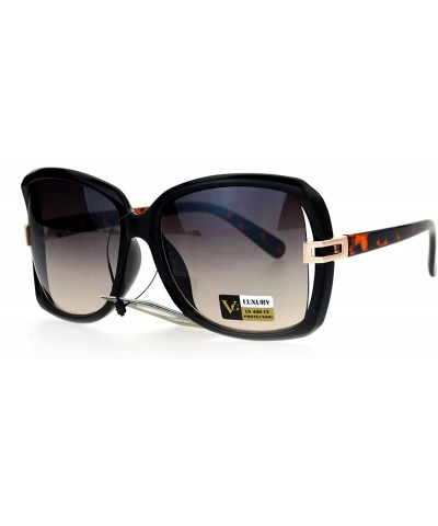 Butterfly Womens Exposed Side Butterfly Sunglasses - Black Tortoise - CP12DST6H3Z $20.99