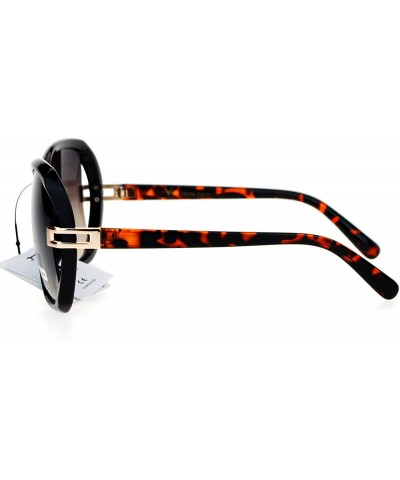 Butterfly Womens Exposed Side Butterfly Sunglasses - Black Tortoise - CP12DST6H3Z $13.61