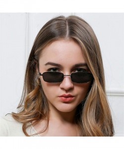 Round Retro Small Square Sunglasses Metal Frame Clear Candy Colors Lens Glasses - Black - CA180MHCZKA $14.14